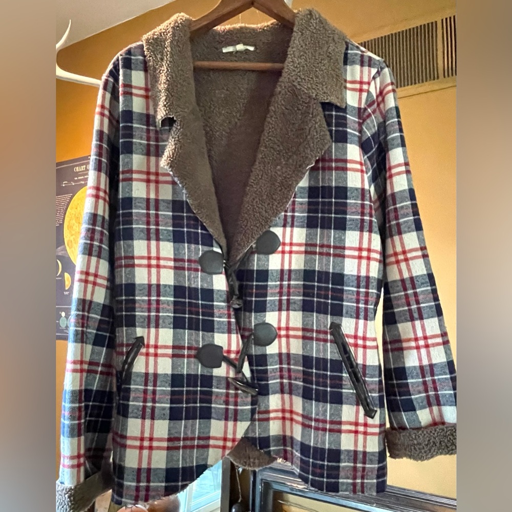 Plaid jacket size L